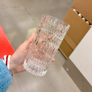 高级感浮雕玻璃杯复古水晶，杯威士忌酒杯家用柠檬水杯果汁杯啤酒杯