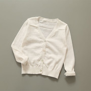 外贸童装外套宝宝毛线衣(毛，线衣)开衫，男童女童白色纯棉薄防晒衣