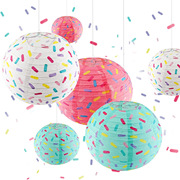 3D卡通灯笼儿童生日派对布置装饰折叠彩色手工发光diy纸灯笼挂饰