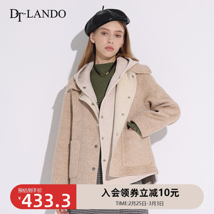 DT·LANDO商场同款2023年秋冬假两件短款简约双面大衣外套