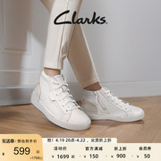 Clarks其乐女鞋秋冬高帮运动板鞋时尚拼接运动板鞋侧拉链短靴女