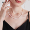 极细小米珠珍珠项链颈链女2024轻奢小米粒双层叠，戴锁骨(戴锁骨)链
