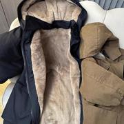 派克服女冬季加绒加厚2024年新款大码中长款工装连帽棉衣棉服外套