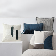 现代简约蓝色系抱枕靠垫套客厅沙发主卧床上样板房间软装可定制