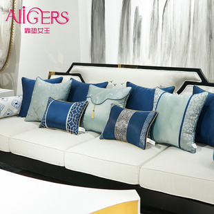 现代新中式沙发抱枕靠垫卧室床头古典红木椅子沙发靠枕腰枕含芯