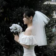 新娘头纱头饰多层r蓬蓬，纱主婚纱拍照道具领证结婚法式求婚