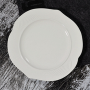 白色陶瓷餐盘 釉下彩瓷器平盘 纯色天使之翼下午茶点糕点盘 瑕疵
