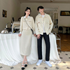 小众设计感情侣装秋季韩版长袖衬衫男女两件套法式一裙一衣ins潮