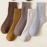 冬季保暖袜加厚羊毛袜子男女加大中高筒温暖舒适纯色型批