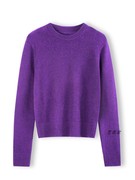2024圆领套头紫色时尚，针织衫女春季简约百搭纯色，减龄气质软糯毛衣