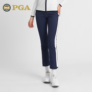 美国pga高尔夫裤子女士，秋冬九分裤加绒内里女装，弹力腰带运动球裤
