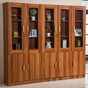 简易带玻璃门书柜书架自由组合板式办公书橱定制柜子置物架储物柜