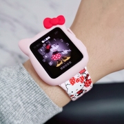 适用iwatch6/SE卡通硅胶表带applewatch789可爱kitty苹果手表带女