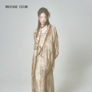 新中式品牌REFUSE CLUB 24春夏女装原创设计宽松真丝长袖衬衫