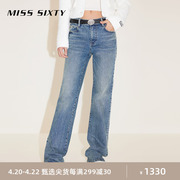 土耳其牛仔Miss Sixty2024春季牛仔裤女拼接可拆腰牌微喇