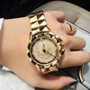 玛莎莉时尚女手表表带，玫瑰合金金属，圆形石英金色普通国产腕表