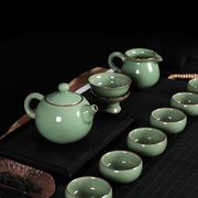 青瓷功夫茶具套装哥窑冰，裂纹龙泉陶瓷茶壶，西施壶公道茶杯整套家用