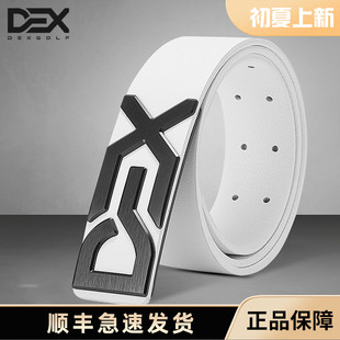 dexgolf高尔夫女士皮带情侣，款真皮腰带合金，扣头柔软耐磨白色