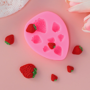 草莓造型硅胶模具生日蛋糕装饰diy巧克力，翻糖立体水果烘焙用磨具