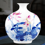 陶瓷器青花斗彩手绘花瓶插花中式客厅家居装饰摆件