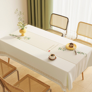 中式风小羊皮桌布防水防油免洗长方形餐桌布，台布桌面保护垫茶几布