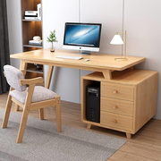 实木书桌书柜组合简约现代转角，电脑桌简易办公桌家用卧室写字桌子