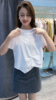 小个子白色高腰t恤女短款不规则短袖，2024夏季体恤减龄上衣潮
