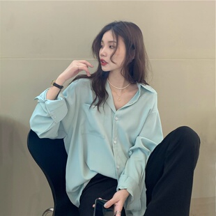 大码胖mm法式衬衫外套女设计感小众长袖衬衣春秋新款bf风学生上衣