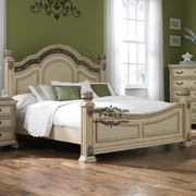 美式乡村手工雕花实木，双人床法式复古做旧品质创意镂空双人床婚床