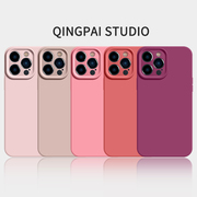 液态硅胶适用iphone15promax纯色16pro苹果13手机壳14新款11镜头全包12散热套15plus情侣高级感简约防摔外壳