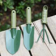 园艺园林工具套装 家庭种菜种花盆栽 塑柄喷漆三件套铲子 三爪耙