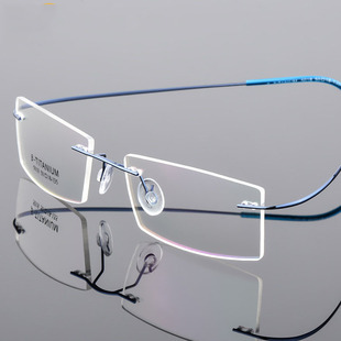 眼镜架女款高品质钛合金方正超弹轻盈无框男式金属近视眼镜框