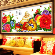 弥勒佛蒙娜丽莎十字绣客厅，线绣2023自己绣如来佛祖，佛像手工绣