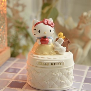 Hello Kitty 树脂首饰盒置物盒收纳盒戒指盒摆件结婚礼物工艺品