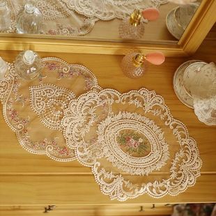 欧式复古蕾丝餐垫杯垫桌垫法式做旧风背景布美食(布美食)摄影装饰拍摄道具