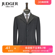 judger庄吉商务男士，正装羊毛西服套装上衣格纹宽松大码西装毛料