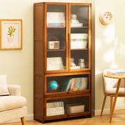 书架置物架落地书柜子，家用儿童多层简易客厅收纳办公室实木靠墙边