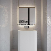 卫生吊间镜悬空长方形触摸屏发光浴室镜壁挂镂空带灯酒店民宿镜子