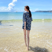 泳衣女2021年海边分体三件套游泳衣可爱日系显瘦遮肚大码夏装