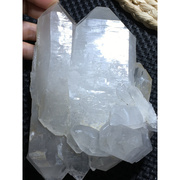 天然巴基斯坦喜马拉雅白水晶晶簇水晶摆件原石，矿石消磁办公摆饰
