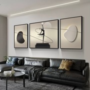 大气客厅现代简约装饰画，抽象画黑白极简壁画，高级感沙发背景墙挂画