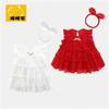 女童洋裙裙子夏女装小孩，宝宝公主裙连衣，xz1410红色婴儿周岁礼气服