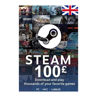 STEAM WALLET GIFT CARD £100 GBP UK 英国Steam钱包充值卡100磅