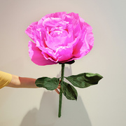 拍照道具巨型玫瑰花一支网红超大玫瑰纸花手持求婚订婚领证结婚