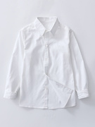 儿童白色衬衫男童衬衣纯棉小学生男孩，加绒白长袖(白长袖，)女大童校服春秋款