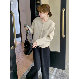 乔觅JOEMIE米白色小香风外套女春秋2025高级感富家千金短款上衣
