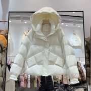 设计感羽绒服女短款2023冬季加厚宽松面包服小个子白鸭绒外套
