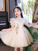 女童公主裙婚纱高端礼服，六一儿童演出服蓬蓬裙小女孩花童婚礼裙子