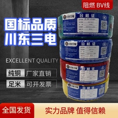 川东三电bv bvr国标阻燃平方线缆