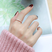 网红轻奢高级设计感玫瑰金满钻戒指女潮气质时尚个性钛钢食指学生